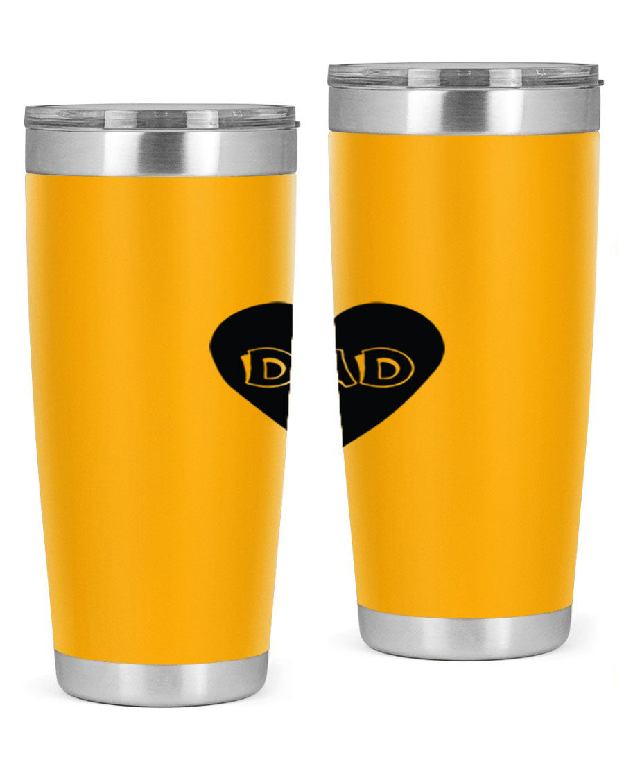 A sleek 20oz dad 27# Tumbler made of double wall vacuum stainless steel with a copper lining, featuring a drink-thru lid.