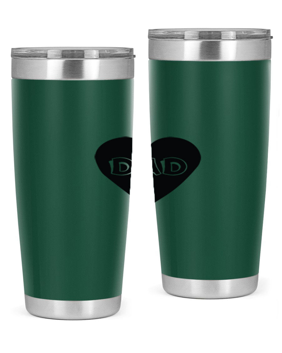 A sleek 20oz dad 27# Tumbler made of double wall vacuum stainless steel with a copper lining, featuring a drink-thru lid.