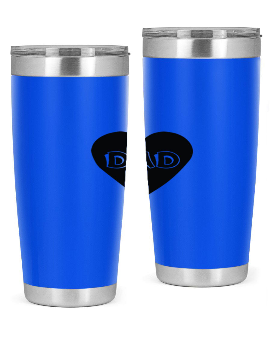 A sleek 20oz dad 27# Tumbler made of double wall vacuum stainless steel with a copper lining, featuring a drink-thru lid.
