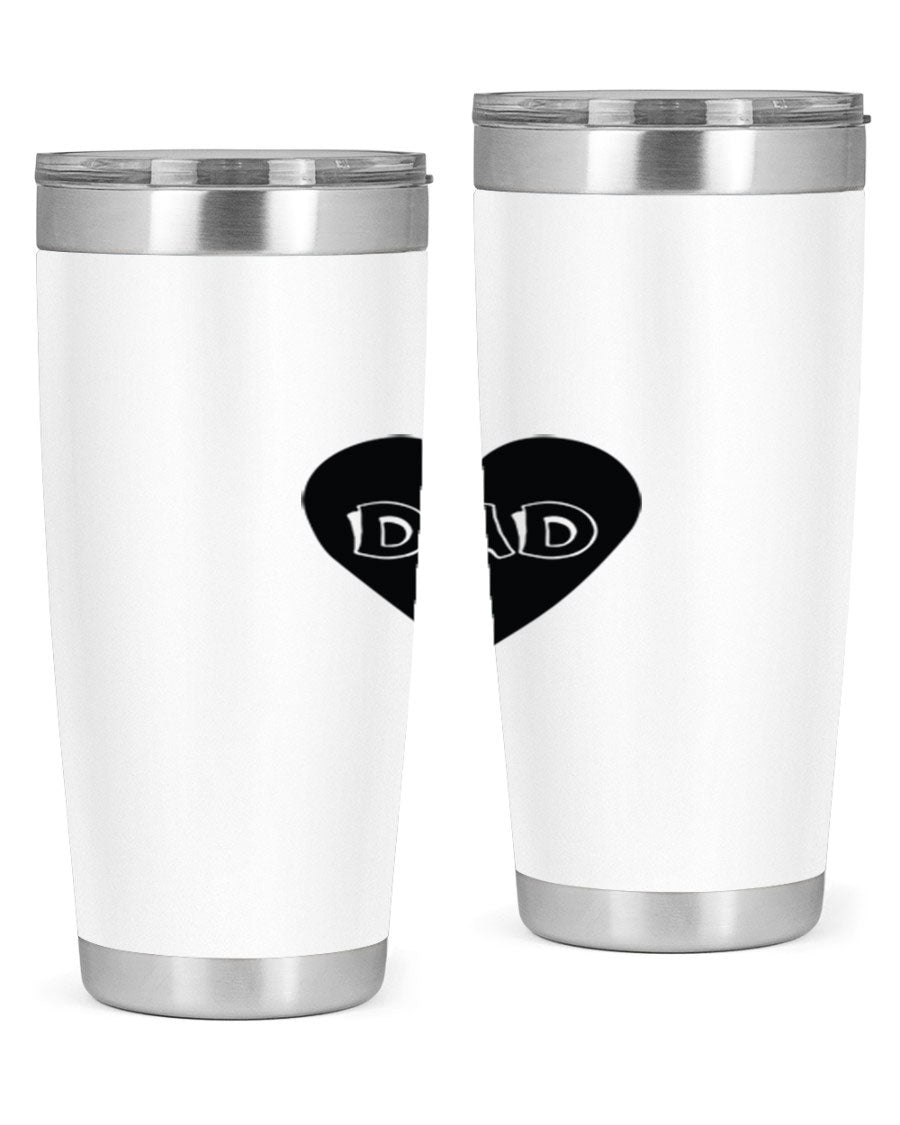 A sleek 20oz dad 27# Tumbler made of double wall vacuum stainless steel with a copper lining, featuring a drink-thru lid.