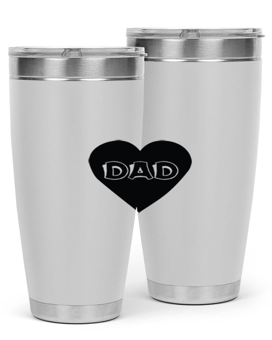 A sleek 20oz dad 27# Tumbler made of double wall vacuum stainless steel with a copper lining, featuring a drink-thru lid.