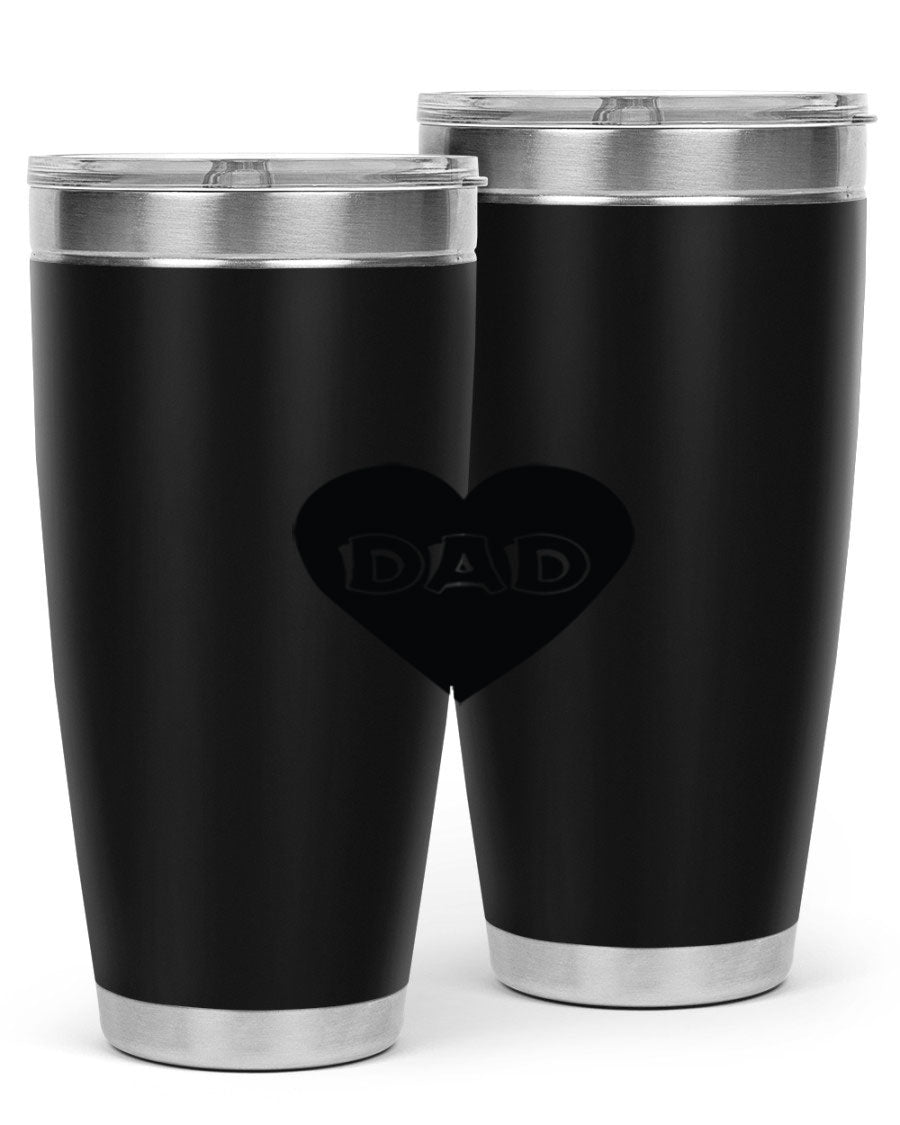 A sleek 20oz dad 27# Tumbler made of double wall vacuum stainless steel with a copper lining, featuring a drink-thru lid.