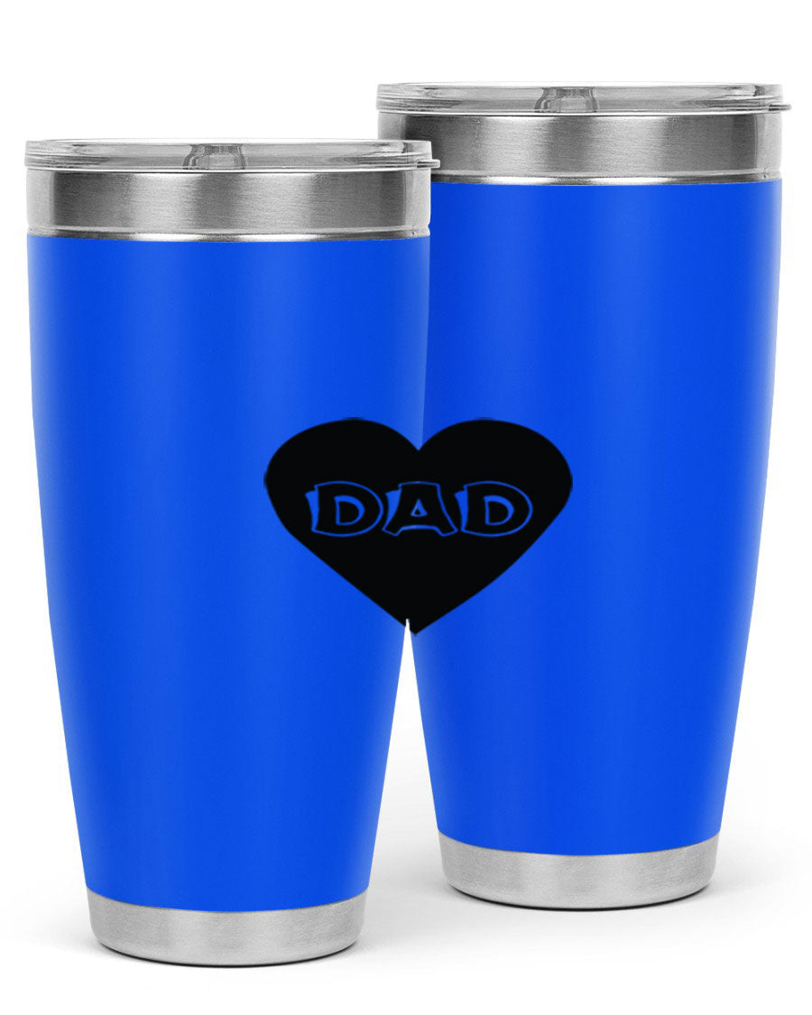A sleek 20oz dad 27# Tumbler made of double wall vacuum stainless steel with a copper lining, featuring a drink-thru lid.