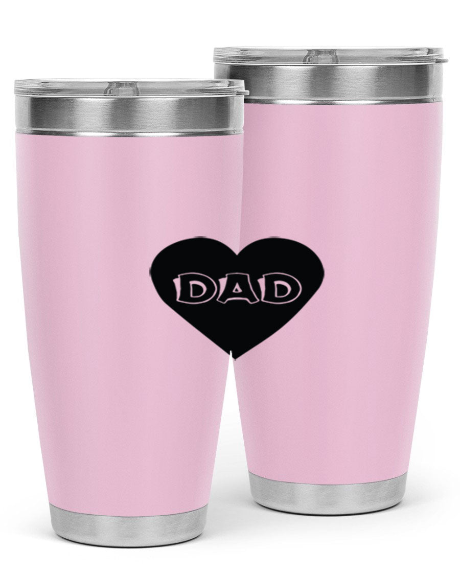 A sleek 20oz dad 27# Tumbler made of double wall vacuum stainless steel with a copper lining, featuring a drink-thru lid.