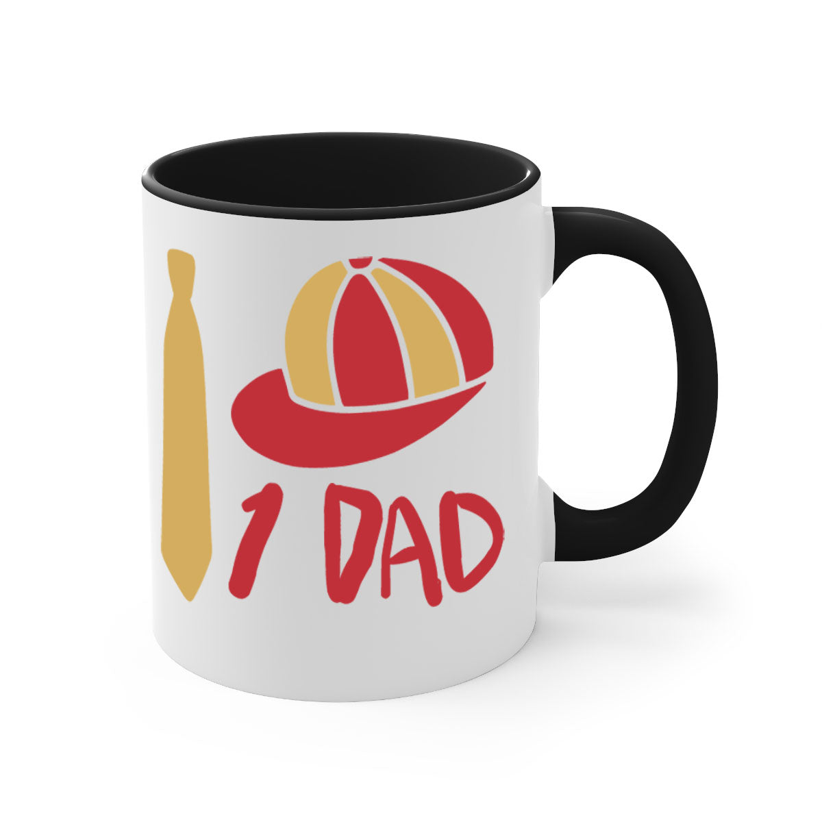 dad 271# Mug with colored handle and glossy finish, available in multiple colors and sizes.