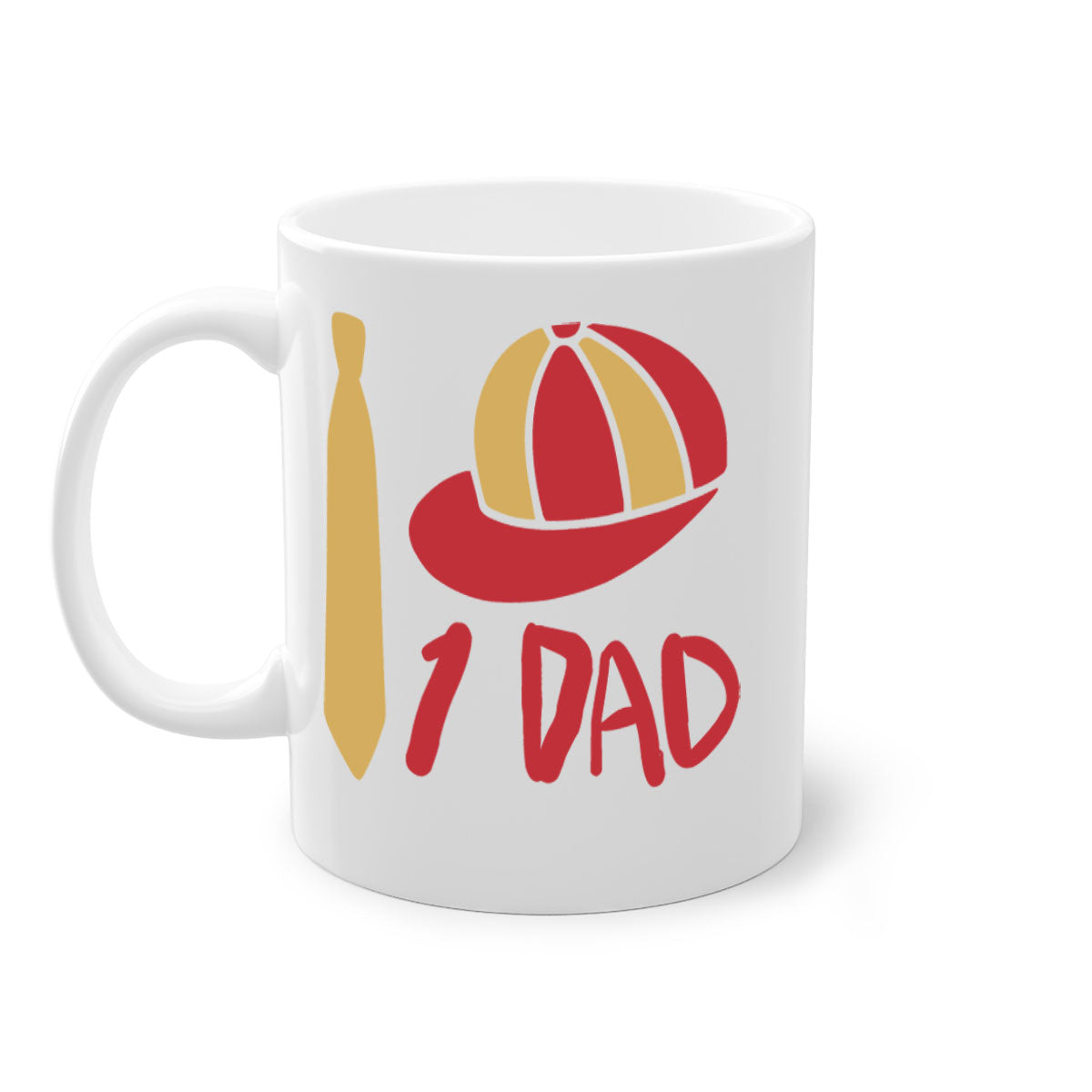 dad 271# Mug with colored handle and glossy finish, available in multiple colors and sizes.