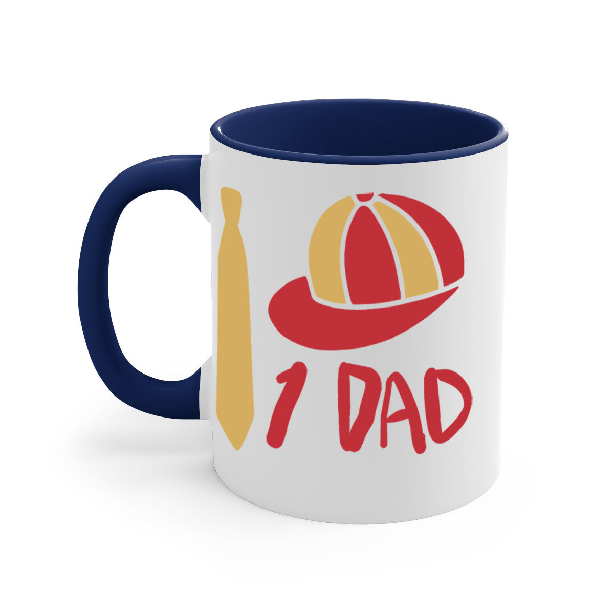 dad 271# Mug with colored handle and glossy finish, available in multiple colors and sizes.