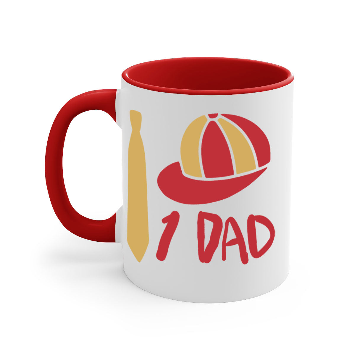 dad 271# Mug with colored handle and glossy finish, available in multiple colors and sizes.