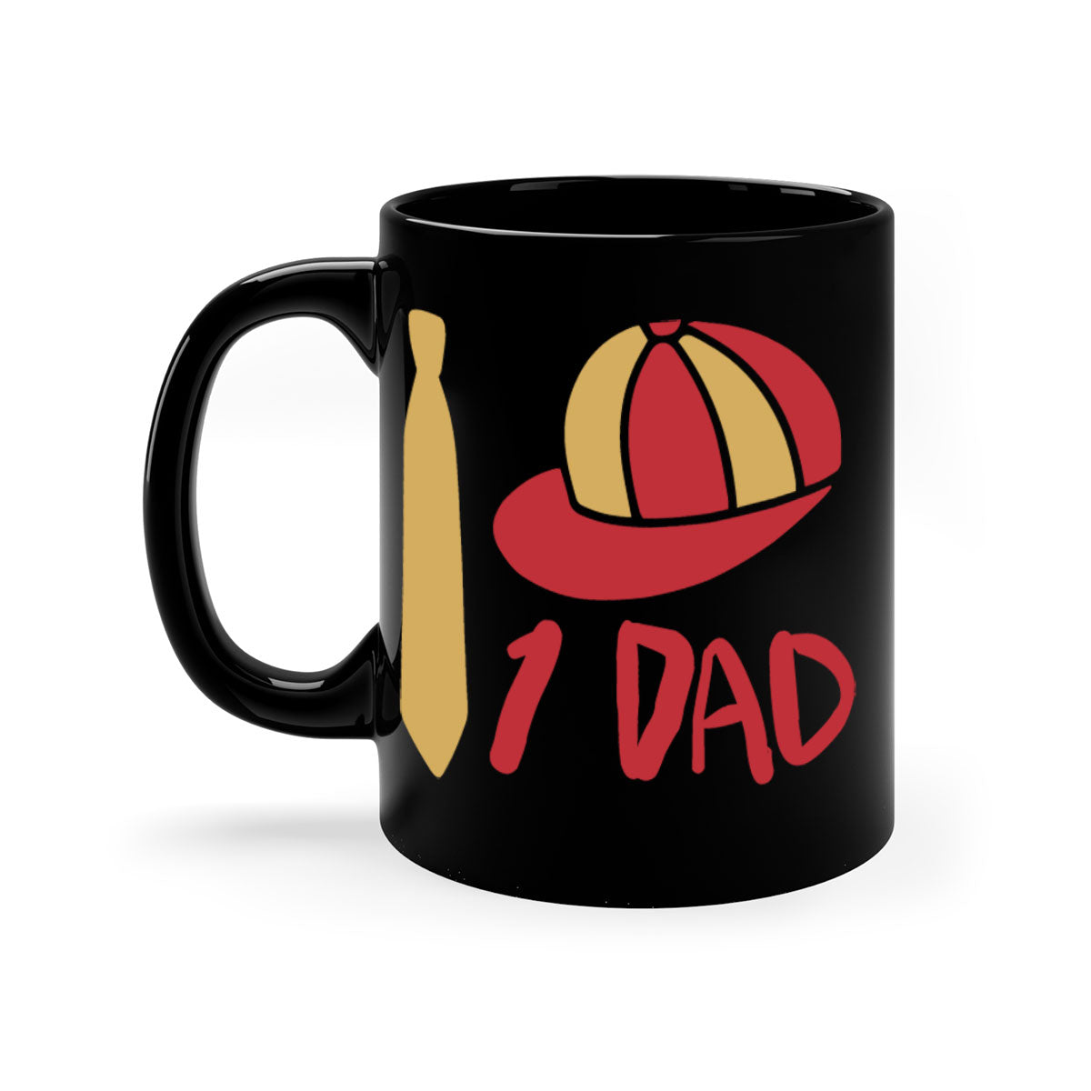 dad 271# Mug with colored handle and glossy finish, available in multiple colors and sizes.