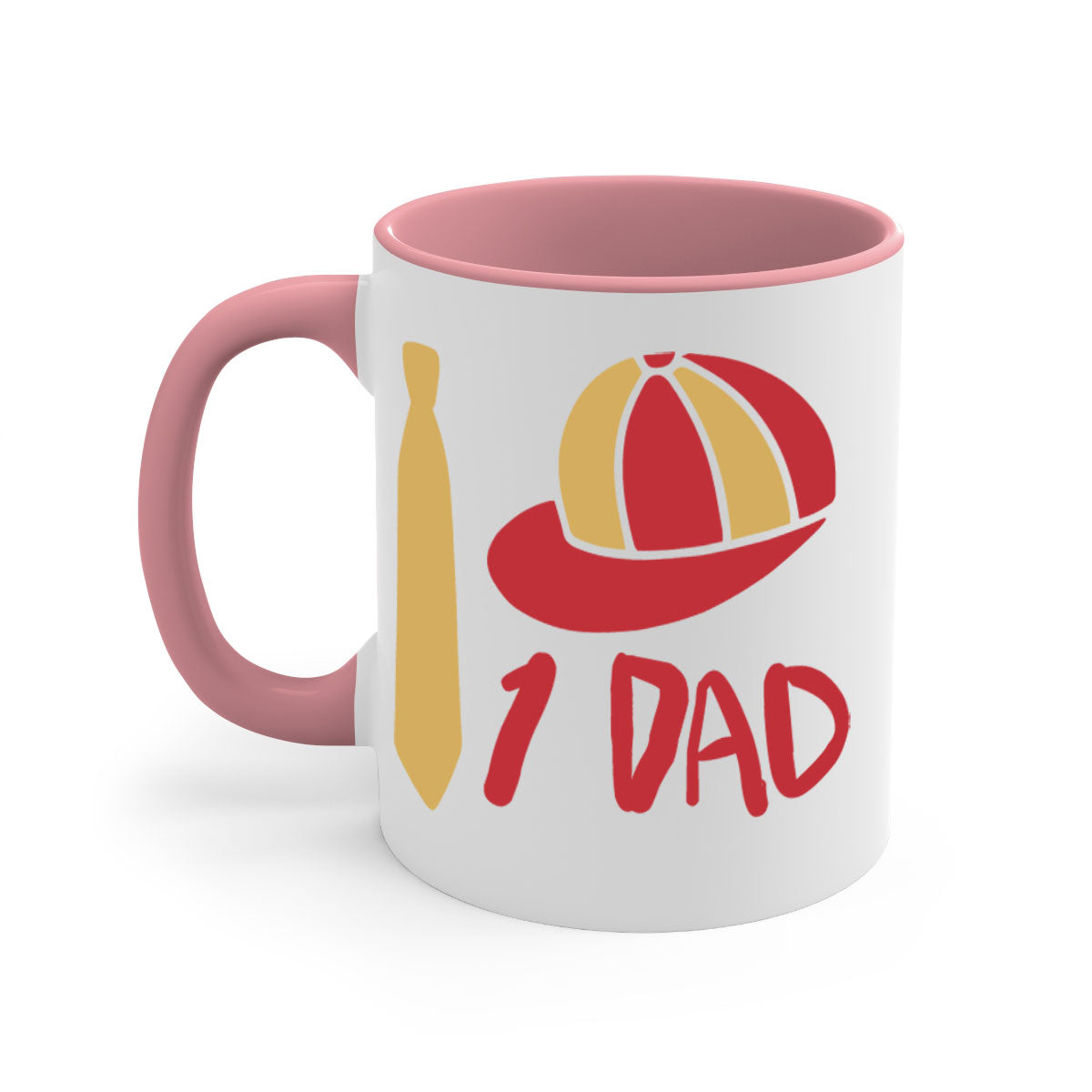 dad 271# Mug with colored handle and glossy finish, available in multiple colors and sizes.