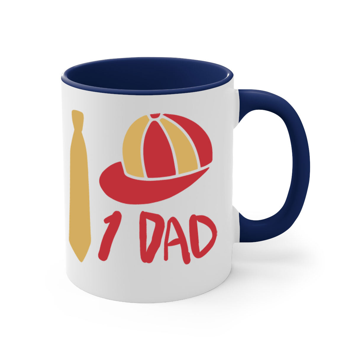dad 271# Mug with colored handle and glossy finish, available in multiple colors and sizes.