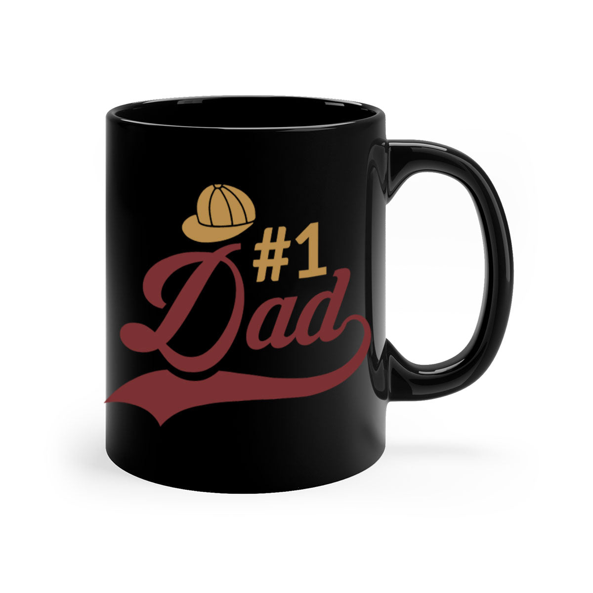 A stylish dad 275# Mug with a glossy finish, featuring a colored handle and interior, available in multiple colors and sizes.
