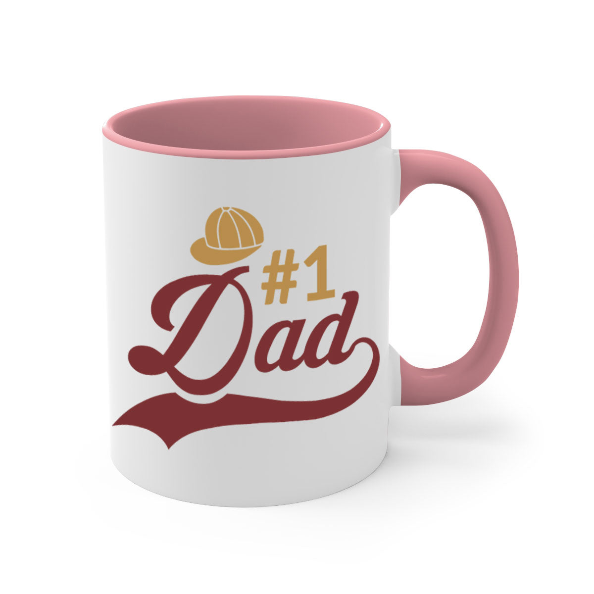 A stylish dad 275# Mug with a glossy finish, featuring a colored handle and interior, available in multiple colors and sizes.