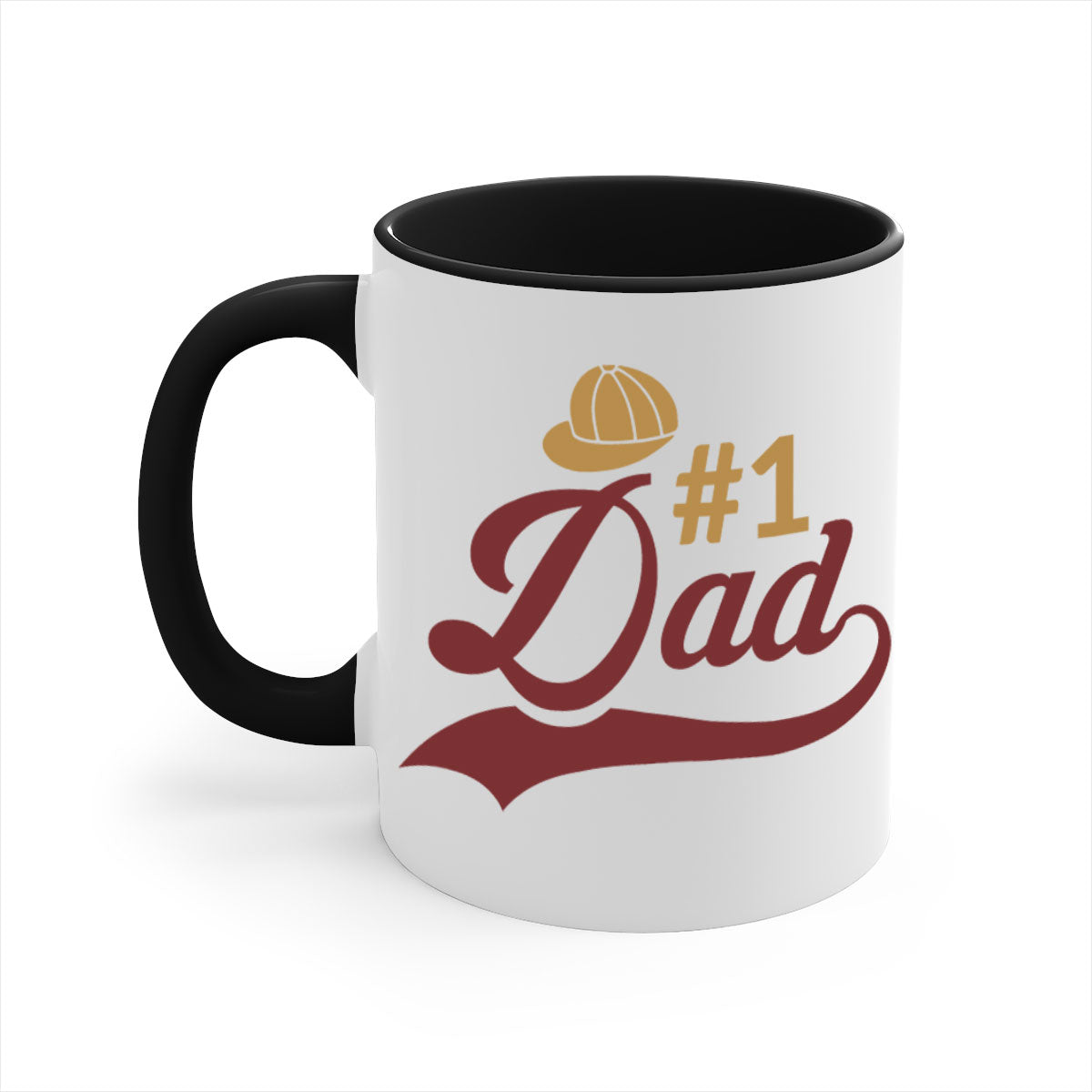 A stylish dad 275# Mug with a glossy finish, featuring a colored handle and interior, available in multiple colors and sizes.