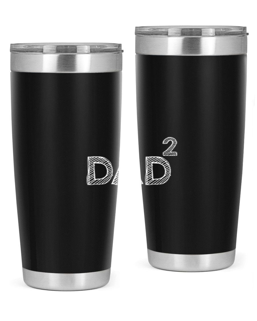 A stylish dad 32# Tumbler in stainless steel, featuring a double wall vacuum design, available in 20oz and 30oz sizes, perfect for hot and cold beverages.