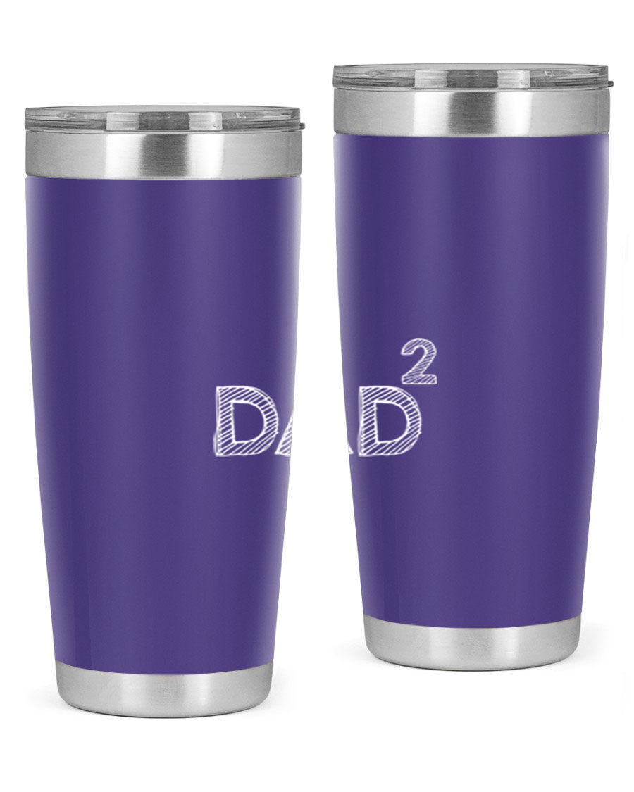A stylish dad 32# Tumbler in stainless steel, featuring a double wall vacuum design, available in 20oz and 30oz sizes, perfect for hot and cold beverages.