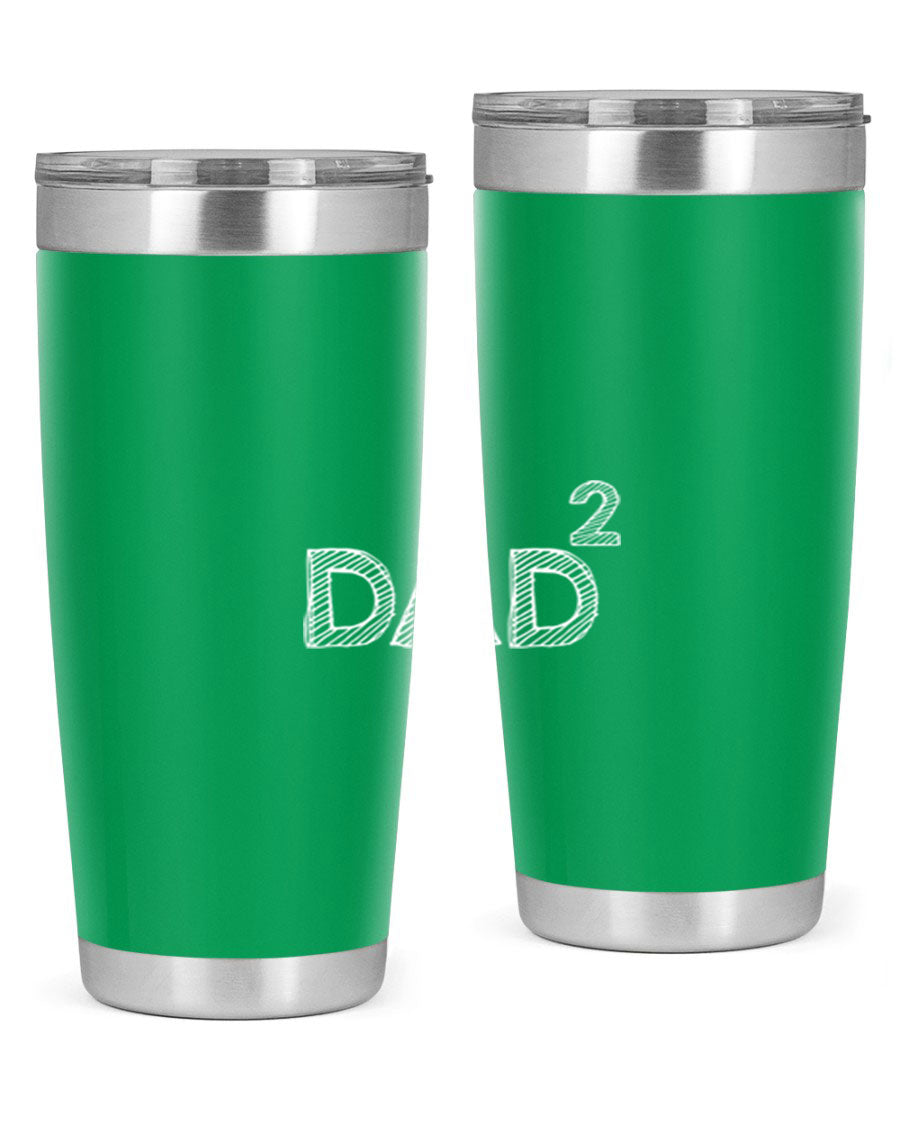 A stylish dad 32# Tumbler in stainless steel, featuring a double wall vacuum design, available in 20oz and 30oz sizes, perfect for hot and cold beverages.