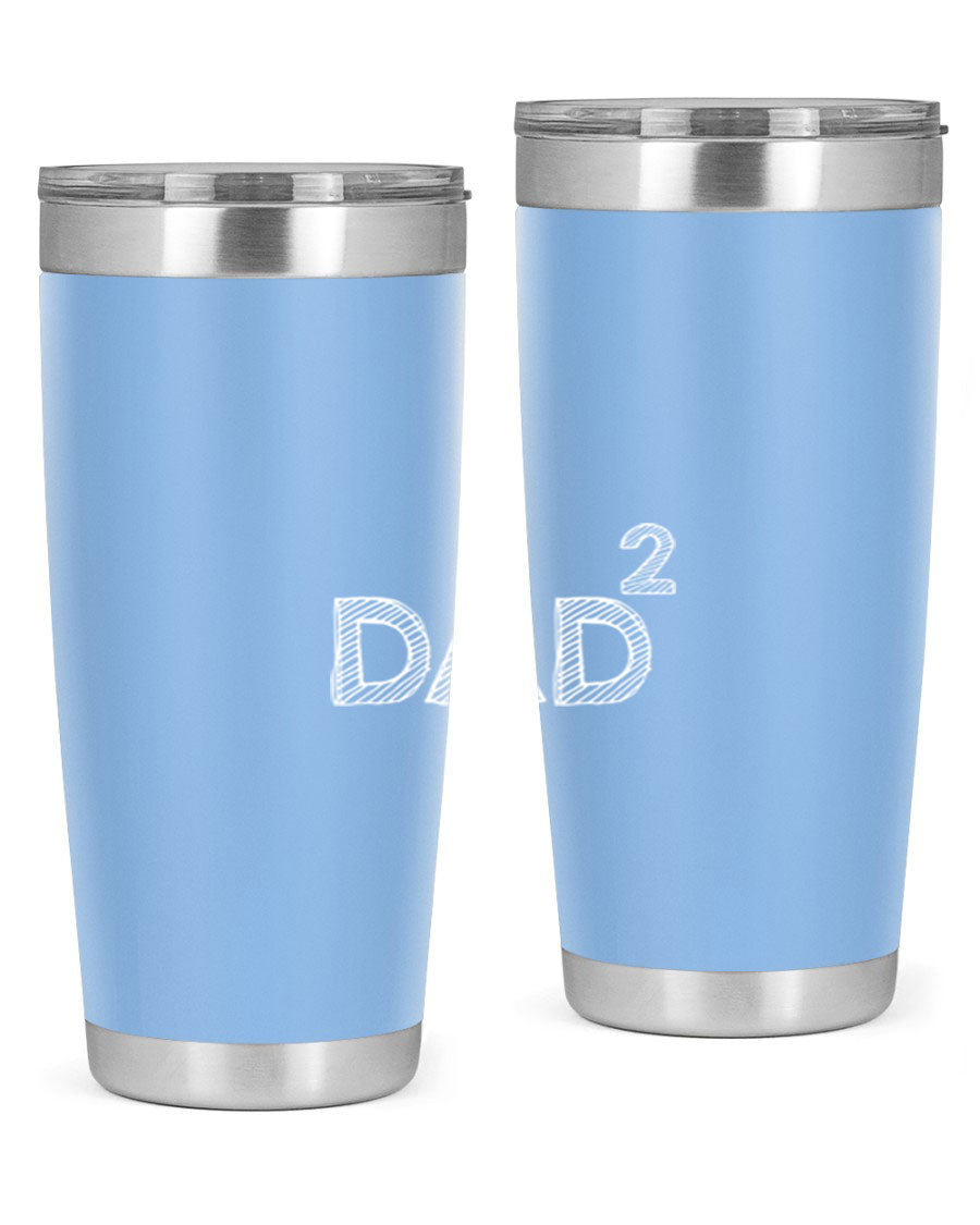 A stylish dad 32# Tumbler in stainless steel, featuring a double wall vacuum design, available in 20oz and 30oz sizes, perfect for hot and cold beverages.