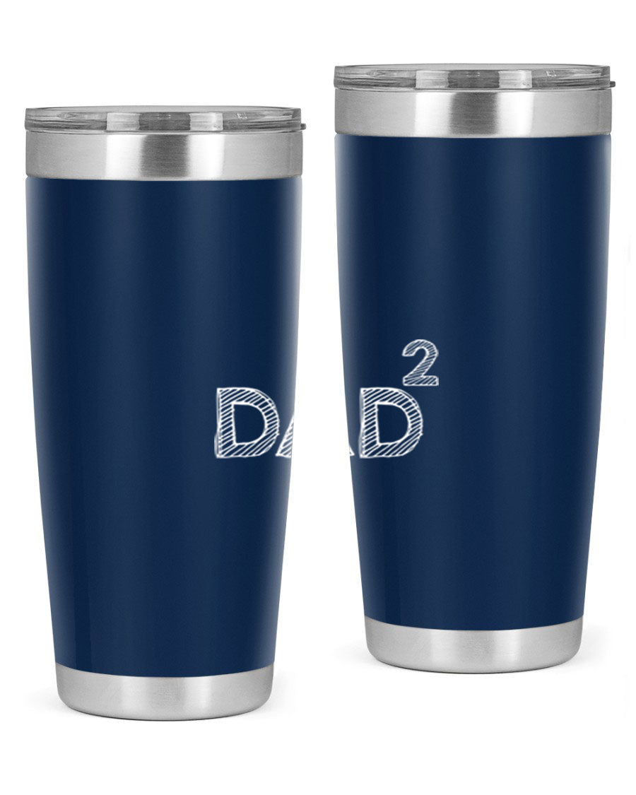 A stylish dad 32# Tumbler in stainless steel, featuring a double wall vacuum design, available in 20oz and 30oz sizes, perfect for hot and cold beverages.