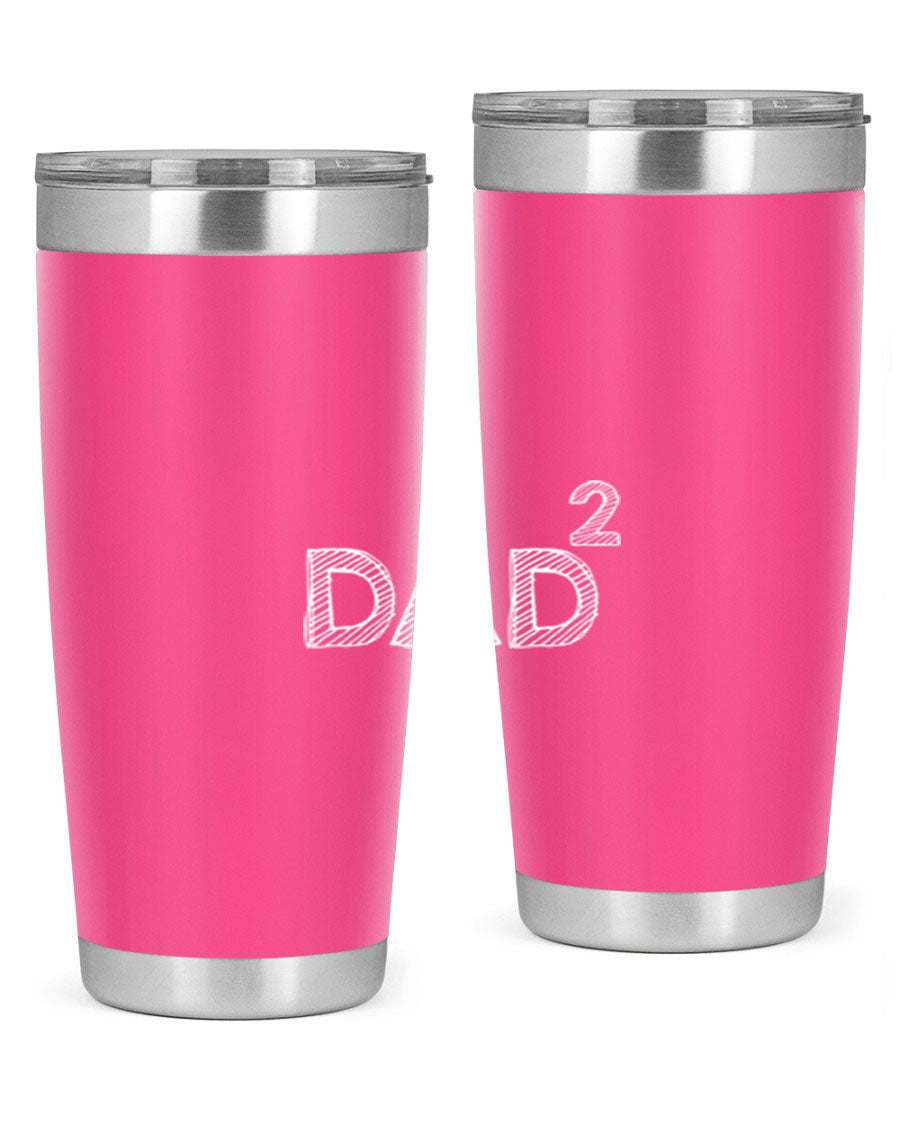 A stylish dad 32# Tumbler in stainless steel, featuring a double wall vacuum design, available in 20oz and 30oz sizes, perfect for hot and cold beverages.