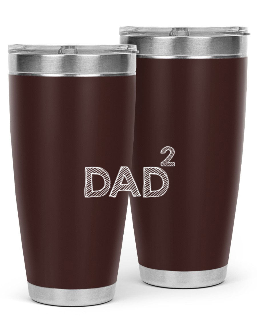 A stylish dad 32# Tumbler in stainless steel, featuring a double wall vacuum design, available in 20oz and 30oz sizes, perfect for hot and cold beverages.