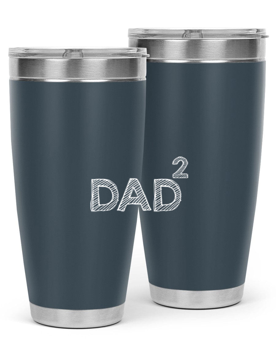 A stylish dad 32# Tumbler in stainless steel, featuring a double wall vacuum design, available in 20oz and 30oz sizes, perfect for hot and cold beverages.