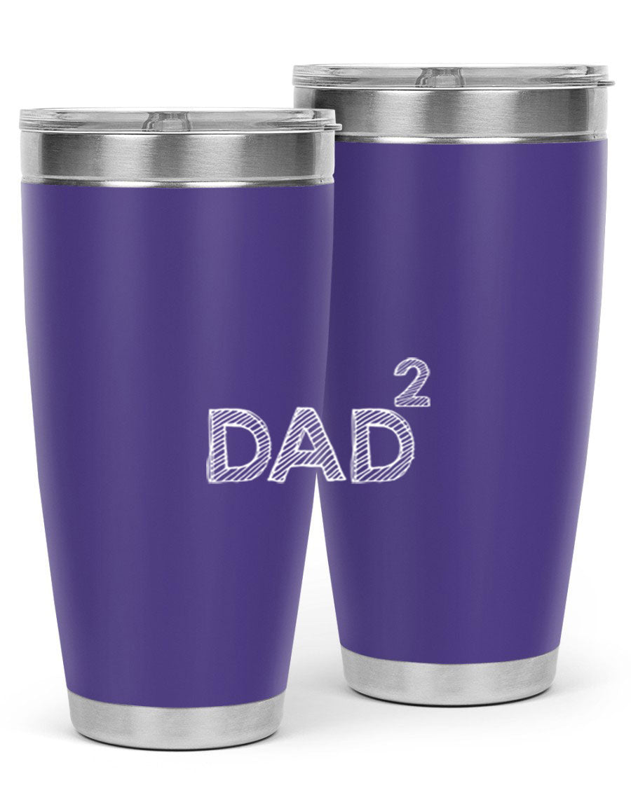 A stylish dad 32# Tumbler in stainless steel, featuring a double wall vacuum design, available in 20oz and 30oz sizes, perfect for hot and cold beverages.