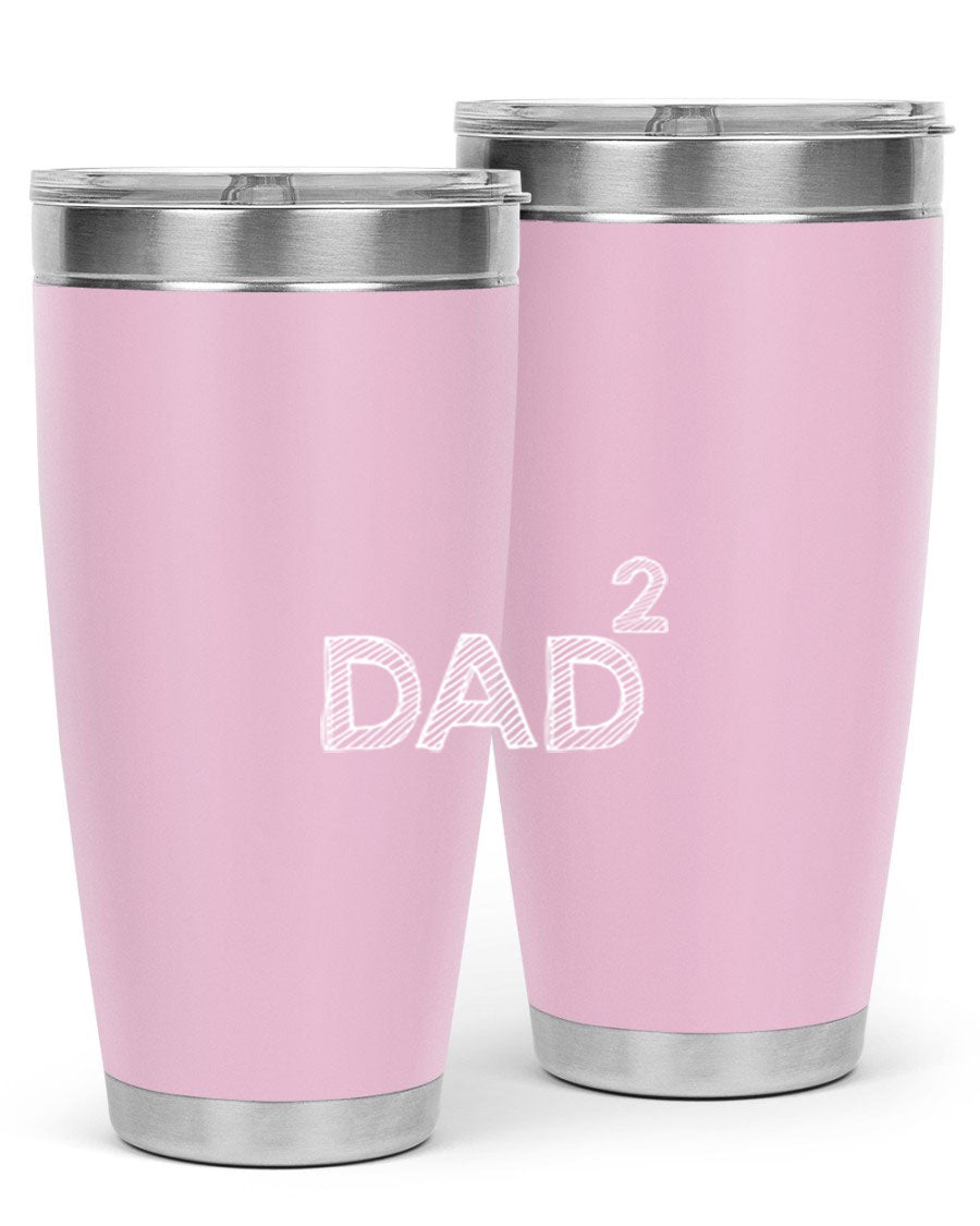 A stylish dad 32# Tumbler in stainless steel, featuring a double wall vacuum design, available in 20oz and 30oz sizes, perfect for hot and cold beverages.