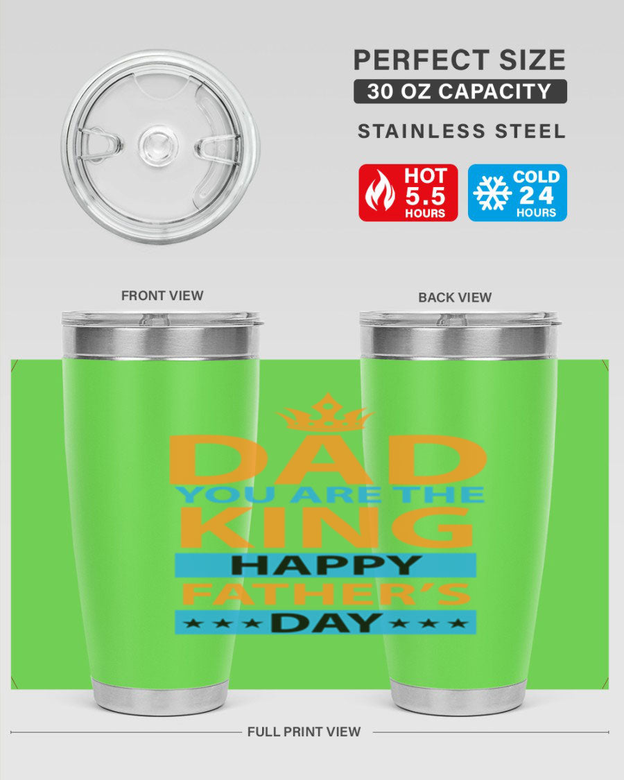 DAD 54# Tumbler in stainless steel with a drink-thru lid, showcasing its sleek design and double wall insulation.