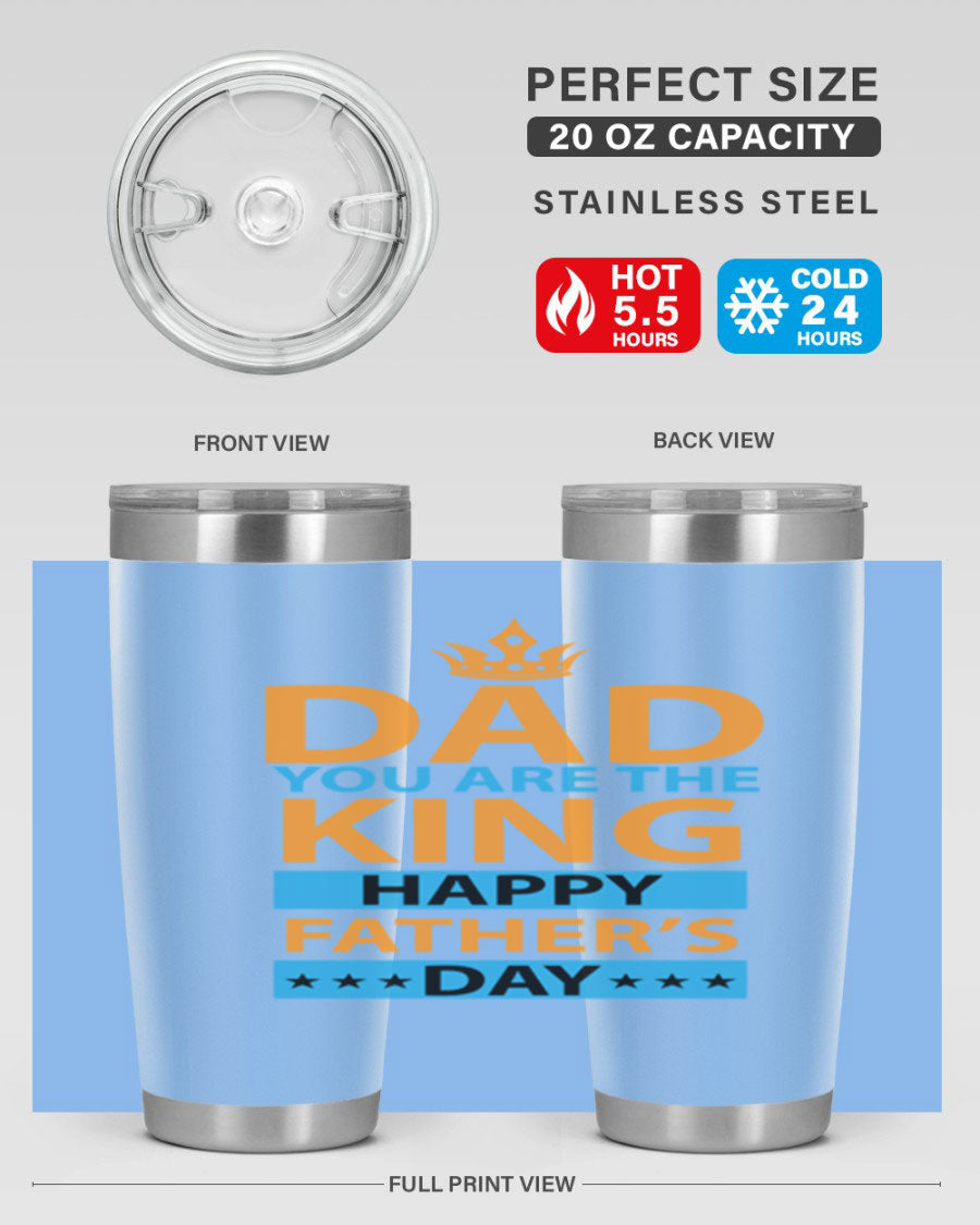 DAD 54# Tumbler in stainless steel with a drink-thru lid, showcasing its sleek design and double wall insulation.