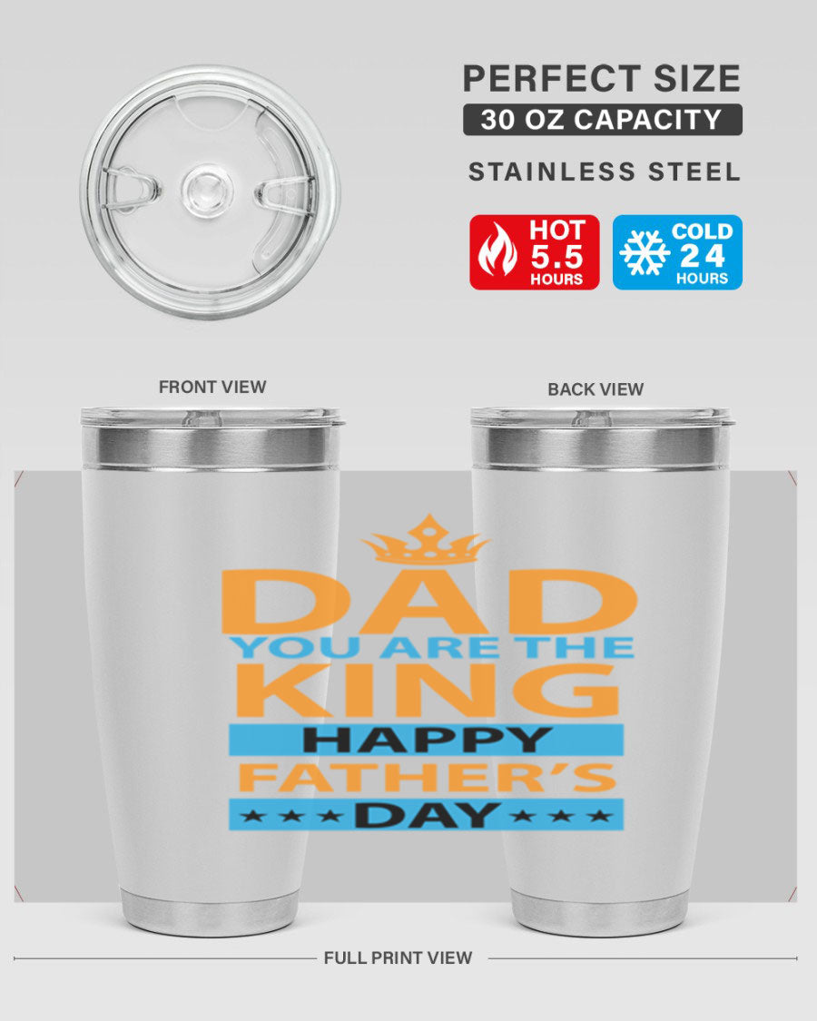DAD 54# Tumbler in stainless steel with a drink-thru lid, showcasing its sleek design and double wall insulation.