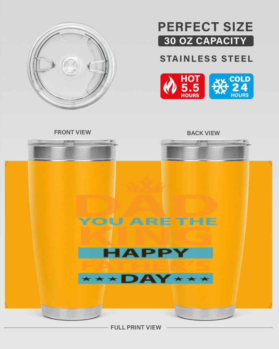 DAD 54# Tumbler in stainless steel with a drink-thru lid, showcasing its sleek design and double wall insulation.