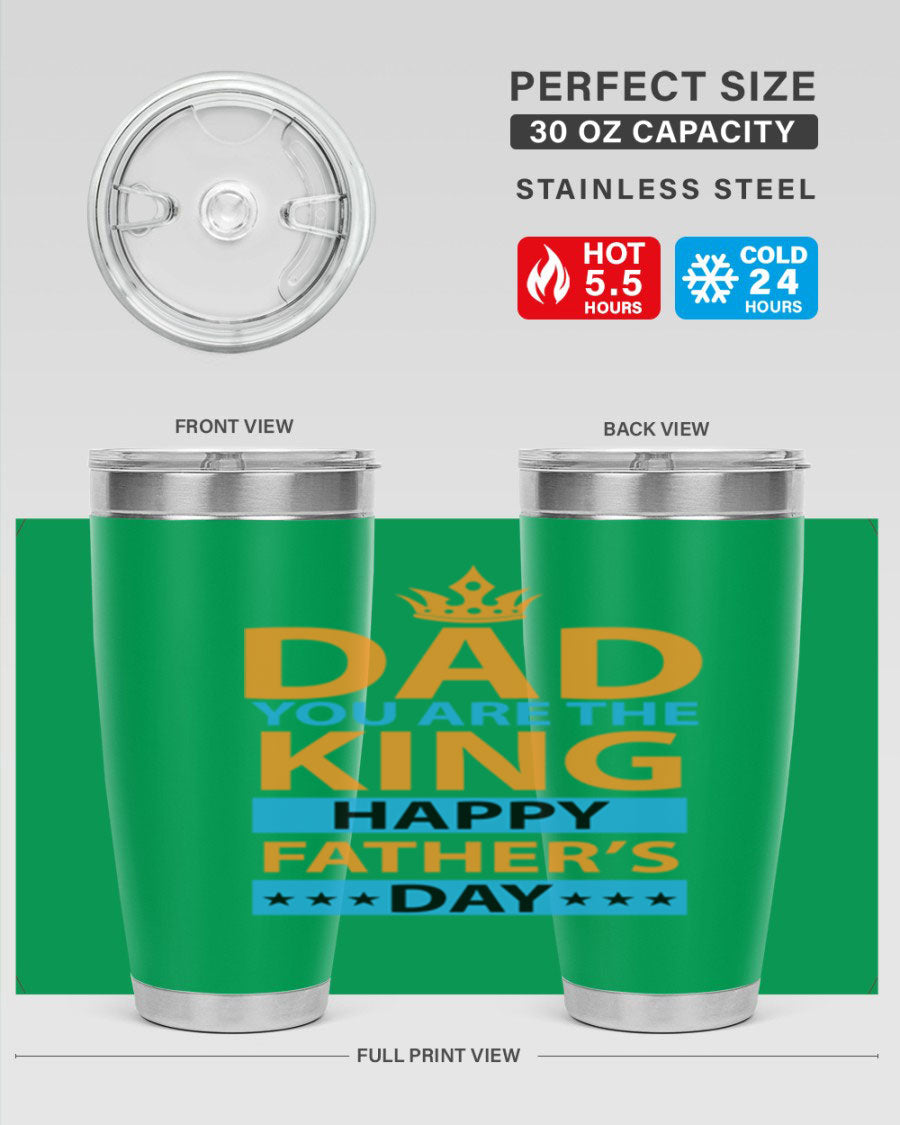 DAD 54# Tumbler in stainless steel with a drink-thru lid, showcasing its sleek design and double wall insulation.