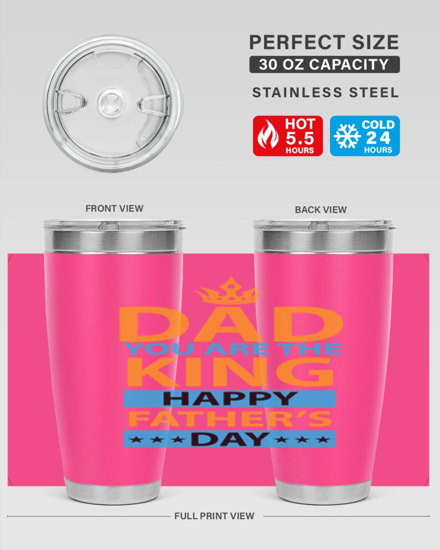 DAD 54# Tumbler in stainless steel with a drink-thru lid, showcasing its sleek design and double wall insulation.
