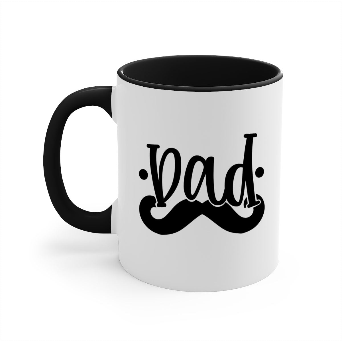 A stylish dad 56# Mug featuring a glossy finish, colored handle, and interior, available in five vibrant colors.