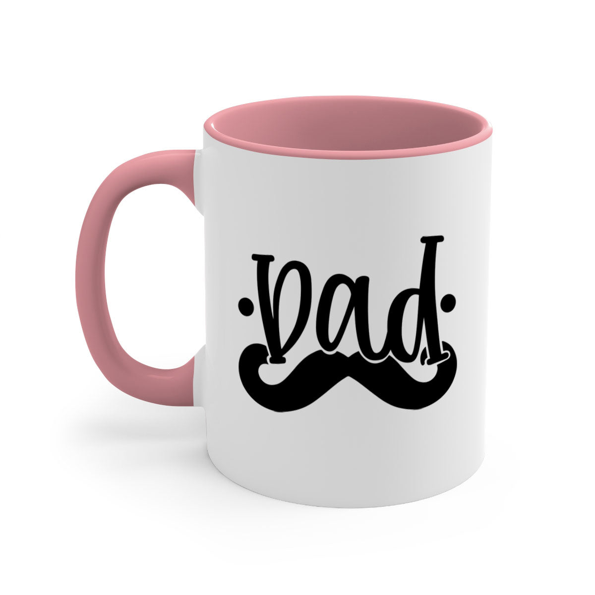 A stylish dad 56# Mug featuring a glossy finish, colored handle, and interior, available in five vibrant colors.