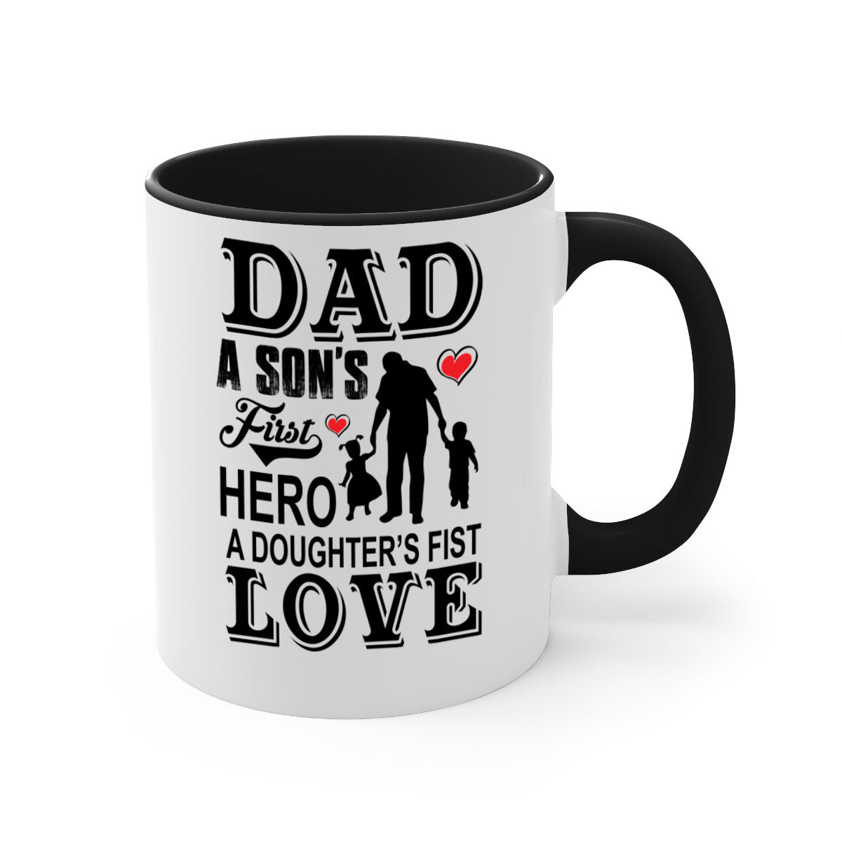 A stylish Dad A SON’S 56# Mug featuring a two-tone design with a colored handle and glossy finish, available in multiple colors.