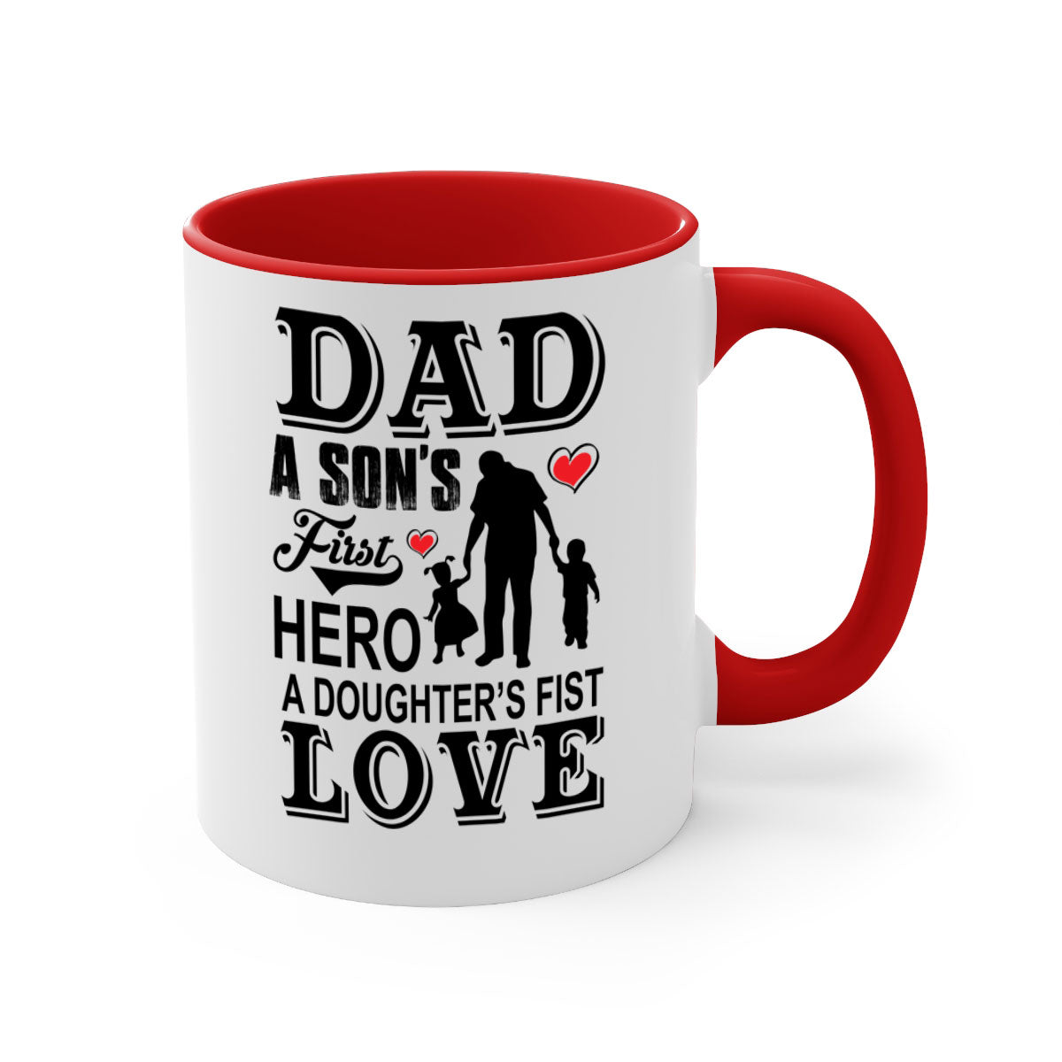 A stylish Dad A SON’S 56# Mug featuring a two-tone design with a colored handle and glossy finish, available in multiple colors.