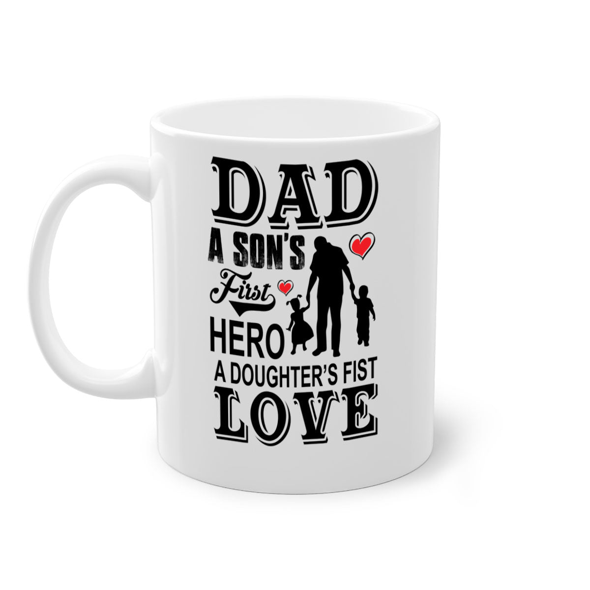 A stylish Dad A SON’S 56# Mug featuring a two-tone design with a colored handle and glossy finish, available in multiple colors.