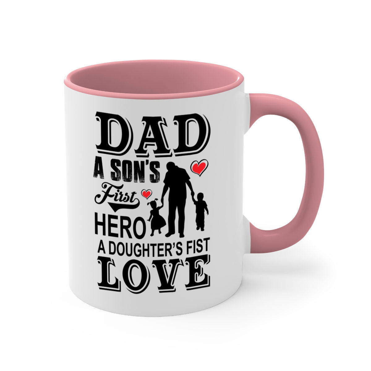 A stylish Dad A SON’S 56# Mug featuring a two-tone design with a colored handle and glossy finish, available in multiple colors.