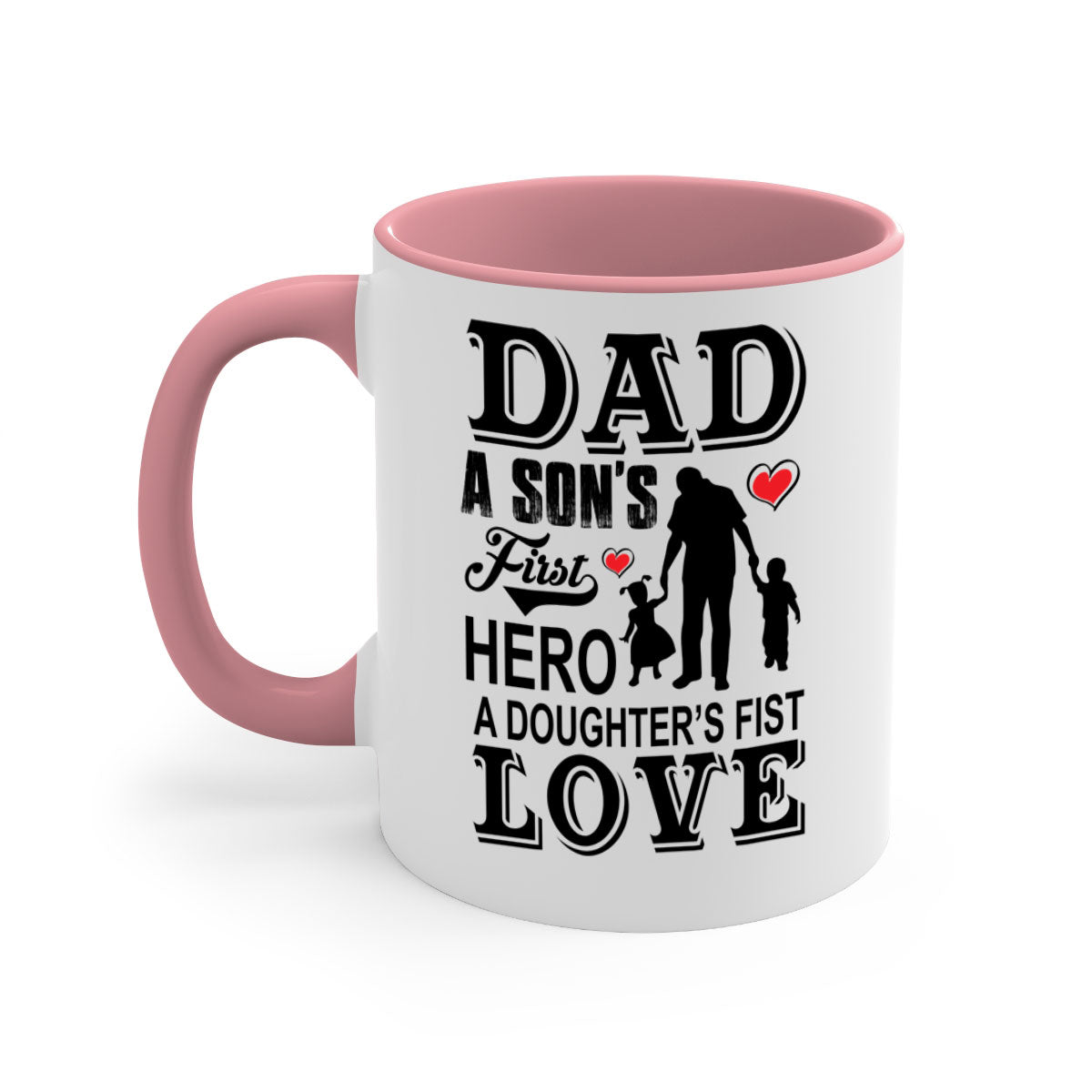 A stylish Dad A SON’S 56# Mug featuring a two-tone design with a colored handle and glossy finish, available in multiple colors.