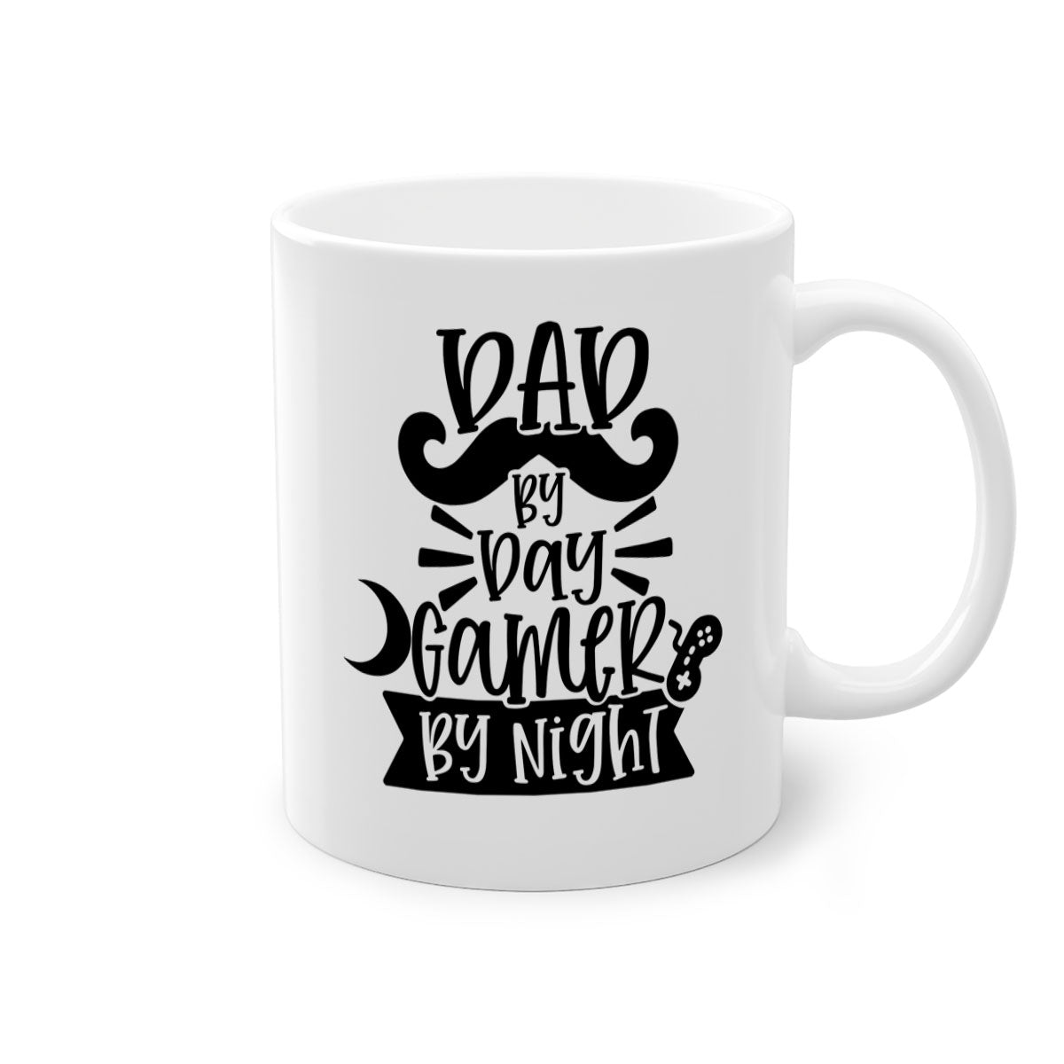 Dad by Day Gamer 67# Mug featuring a two-tone design with a colored handle and glossy finish, perfect for coffee lovers.