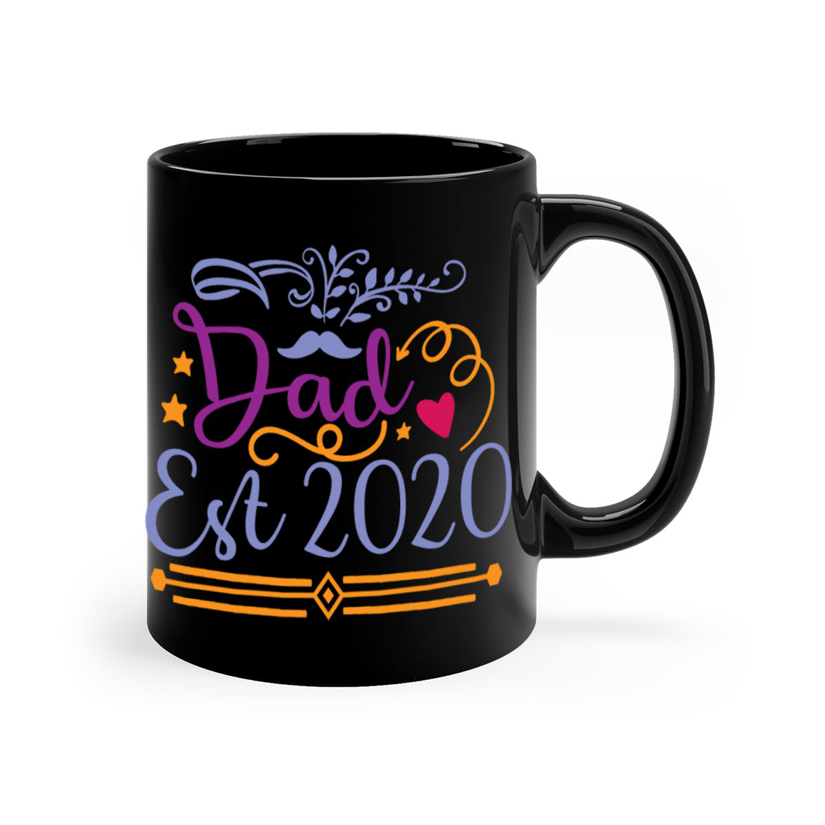 Dad est 97# Mug featuring a glossy finish and colorful handle, perfect for coffee lovers.