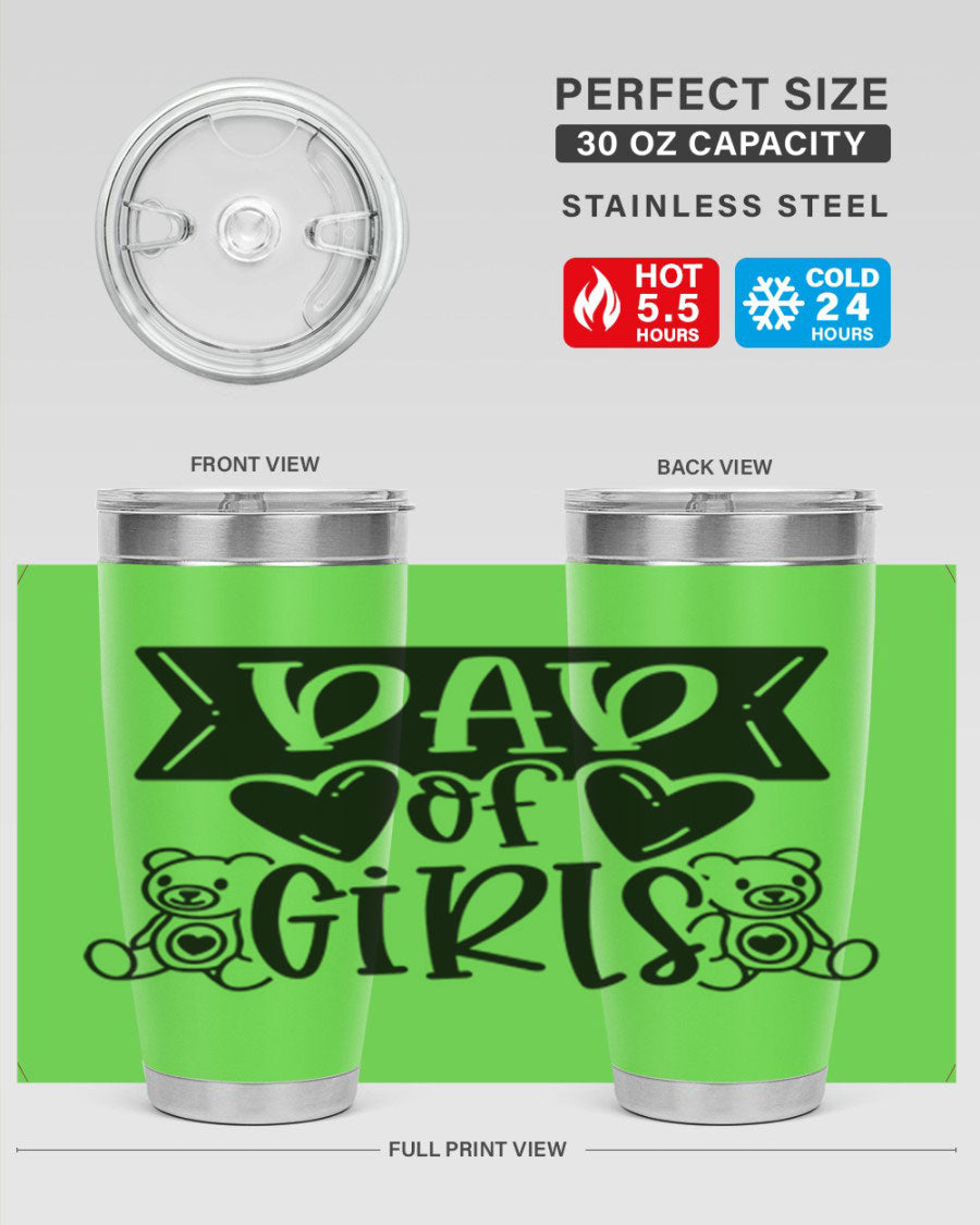 Dad of Girls 60# Tumbler in stainless steel with a stylish design, perfect for keeping drinks hot or cold.