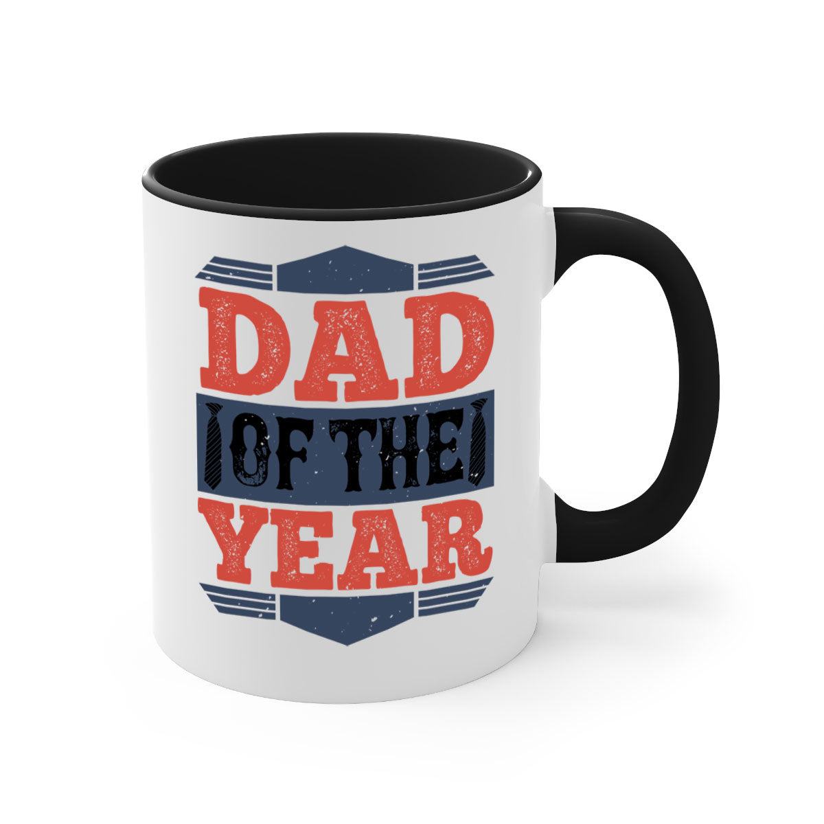 Dad of the Year 266# Mug featuring a glossy finish, colored handle, and interior, available in five colors.
