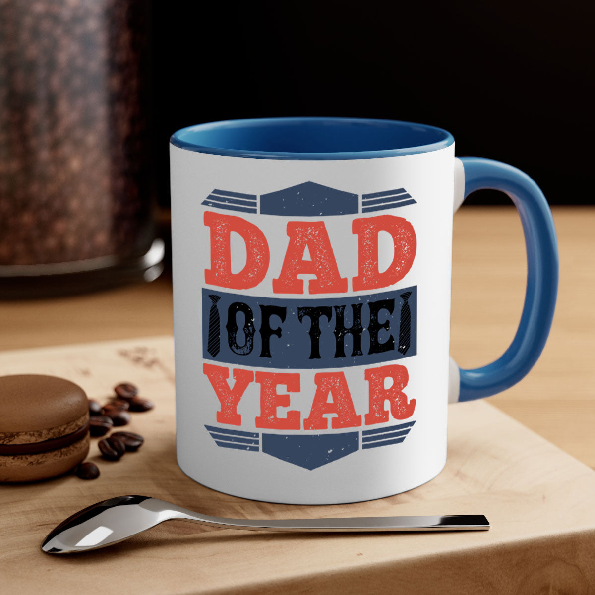 Dad of the Year 266# Mug featuring a glossy finish, colored handle, and interior, available in five colors.