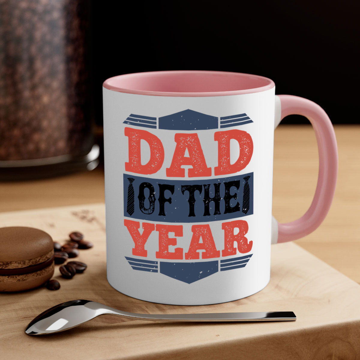 Dad of the Year 266# Mug featuring a glossy finish, colored handle, and interior, available in five colors.
