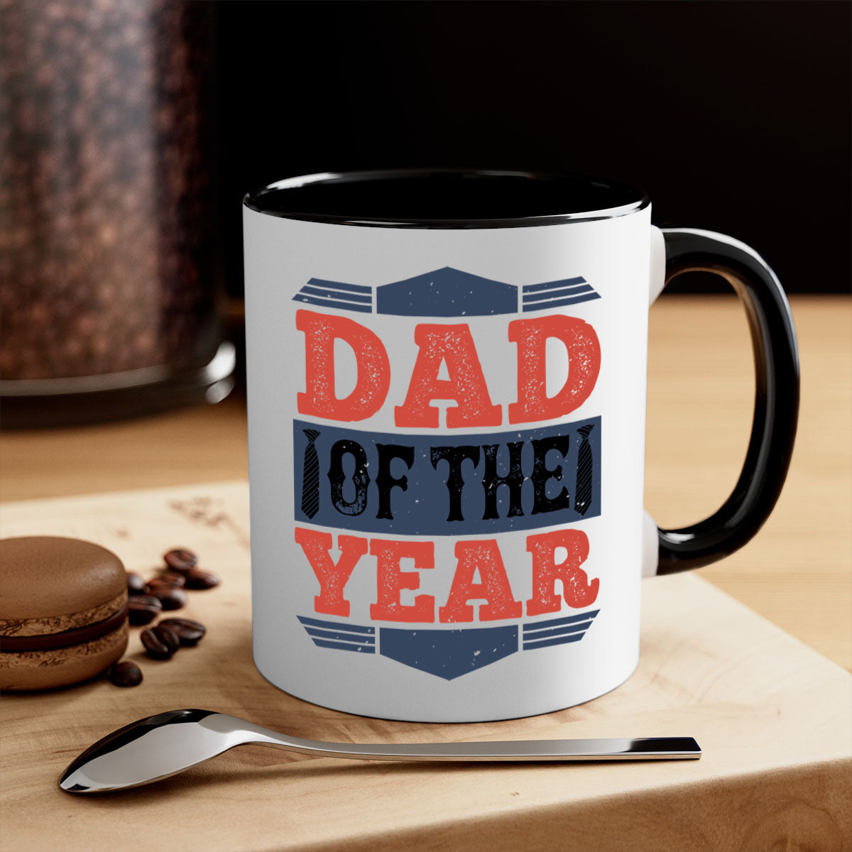 Dad of the Year 266# Mug featuring a glossy finish, colored handle, and interior, available in five colors.