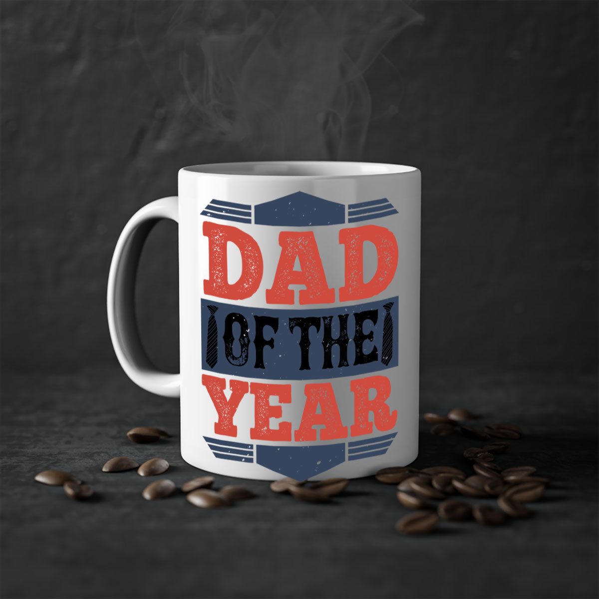 Dad of the Year 266# Mug featuring a glossy finish, colored handle, and interior, available in five colors.