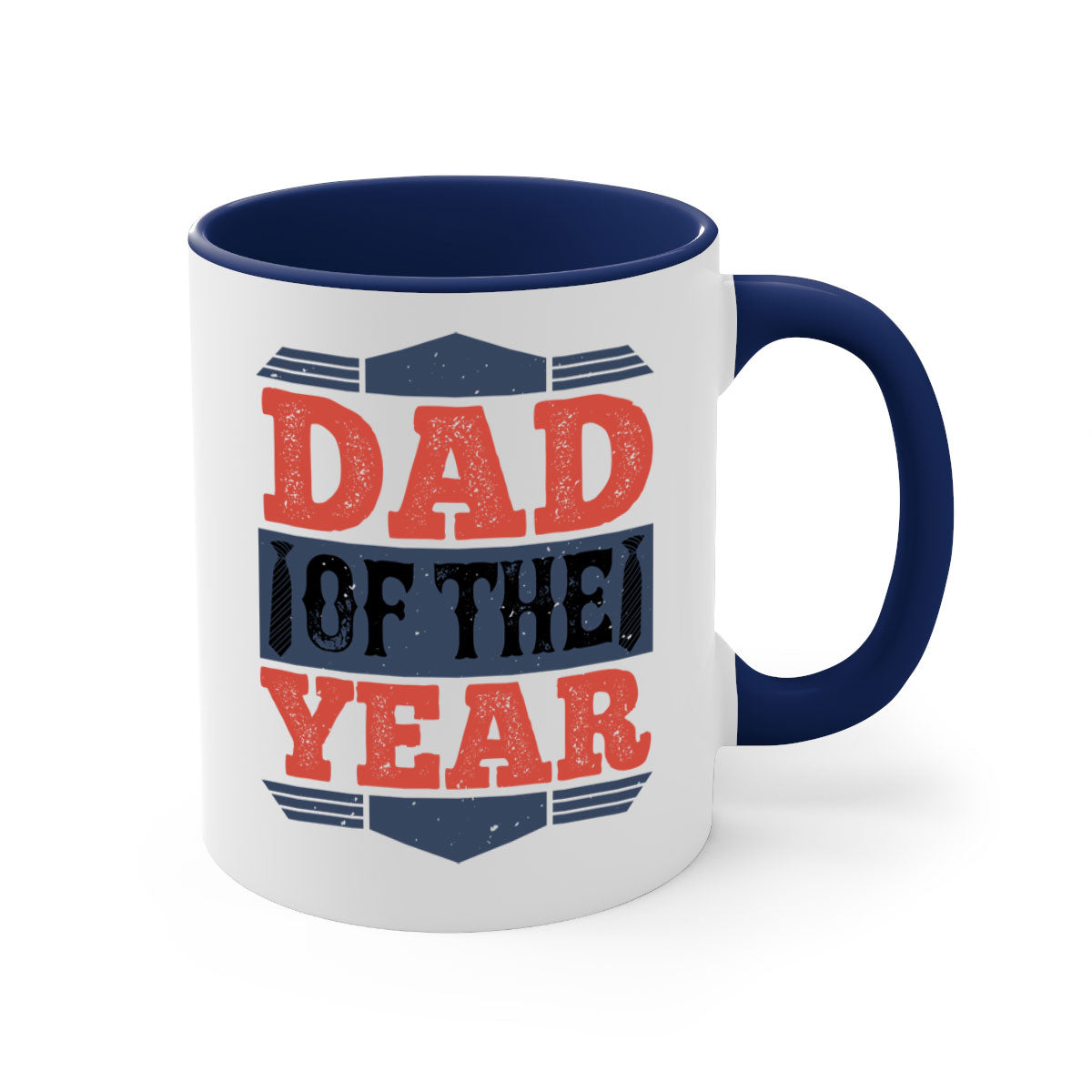 Dad of the Year 266# Mug featuring a glossy finish, colored handle, and interior, available in five colors.